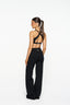V Front Wide Leg Pants - Midnight