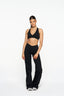 V Front Wide Leg Pants - Midnight