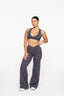 V Front Wide Leg Pants - Slate Grey