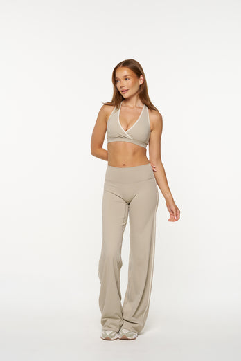 Essential Wide Leg Pants - Fawn & Pistachio