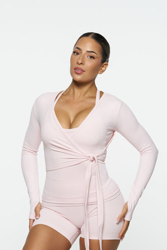 Contour Wrap Top - Powder Pink